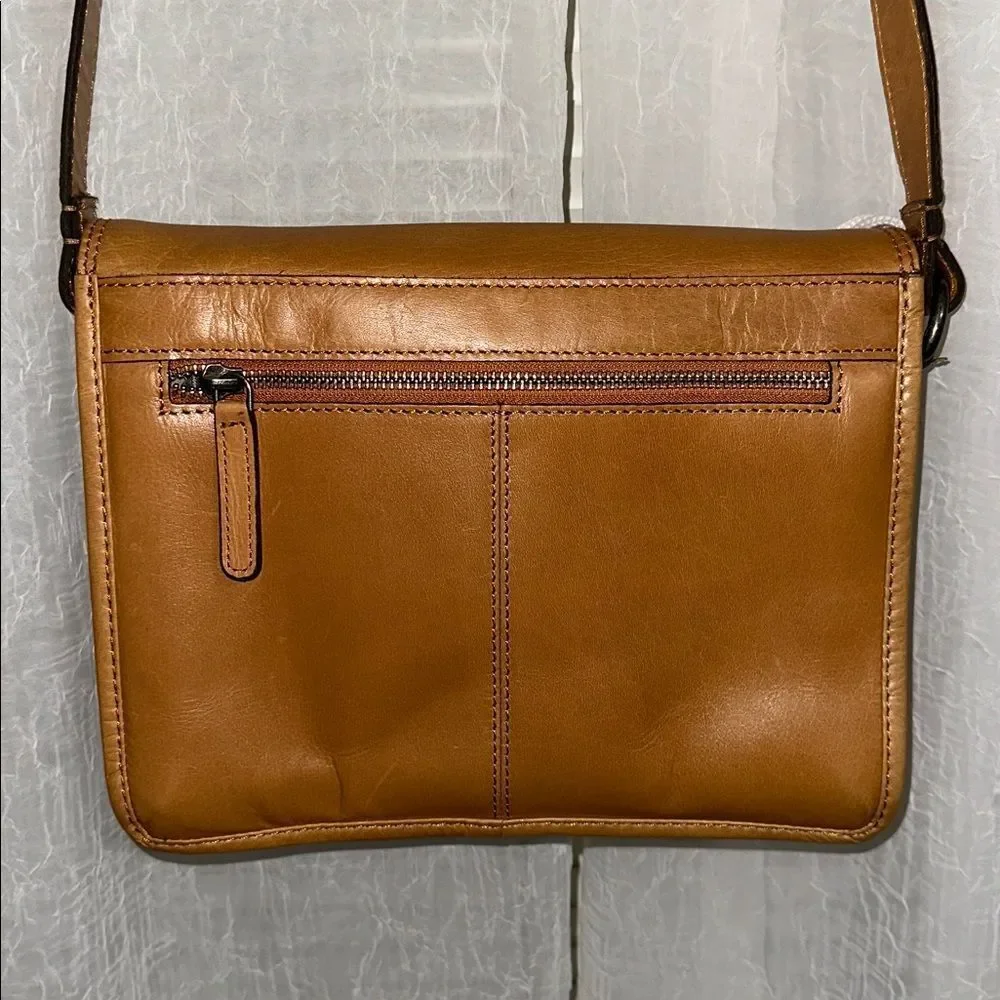 Wild West Unisex Camel Tan Artisan Leather Accordion Crossbody Bag Purse